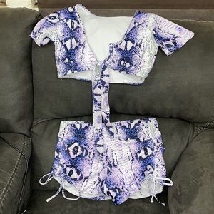 Purple snakeskin 2 piece bikini set
